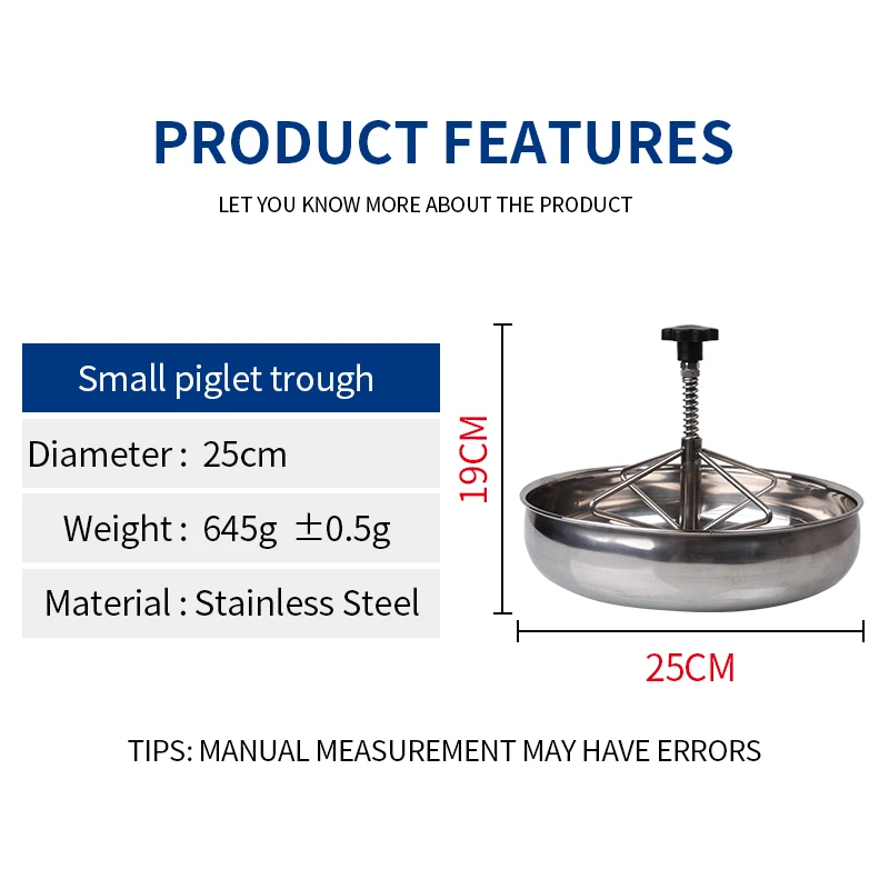 Animal Husbandry Equipment 25cm Stainless Steel Piglet Feed Trough Pig Feeding Troughs
