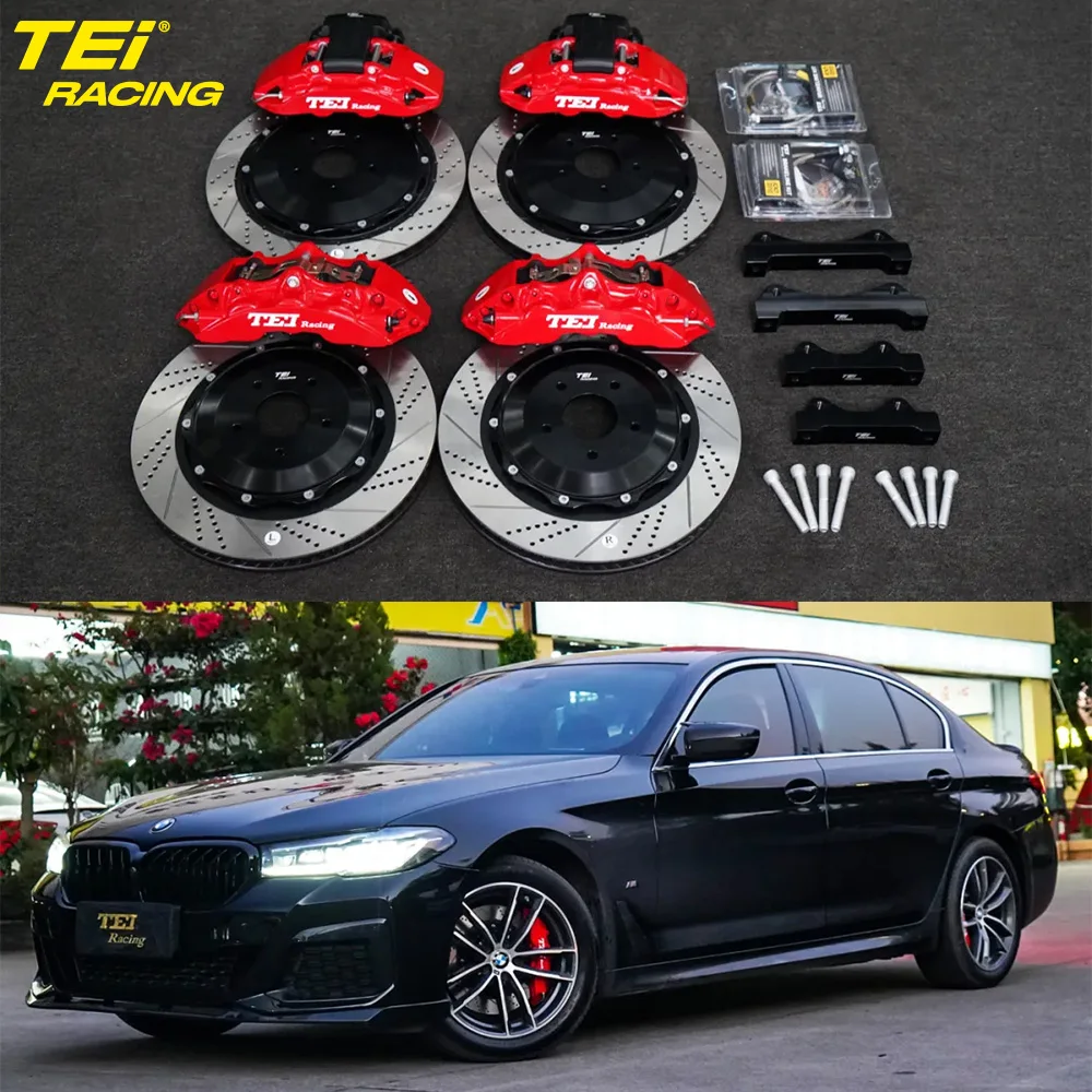 Front P60NS 6 Piston And Rear P4-Explore 4 Piston Caliper With E-Brake Caliper BBK Auto Brake System For BMW 5 Series 18 InchRim