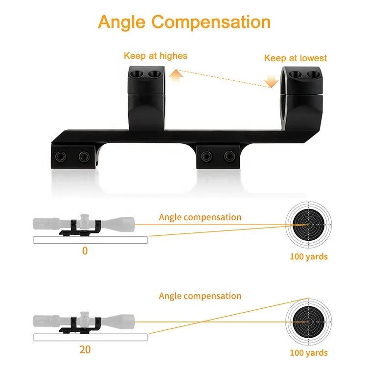 FOCUHUNTER New Arrival 30mm Ring Diameter Angle Adjustable 20M-A Scope Mount Cantiliver Rings Mount Hunting Accessory 11mm Base
