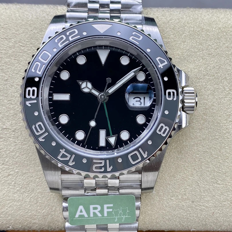 Luxury Automatic Mechanical Movement Auto Date watches 40mm Black Gray Watches for Men Bezel Lumilous Waterproof  Watch
