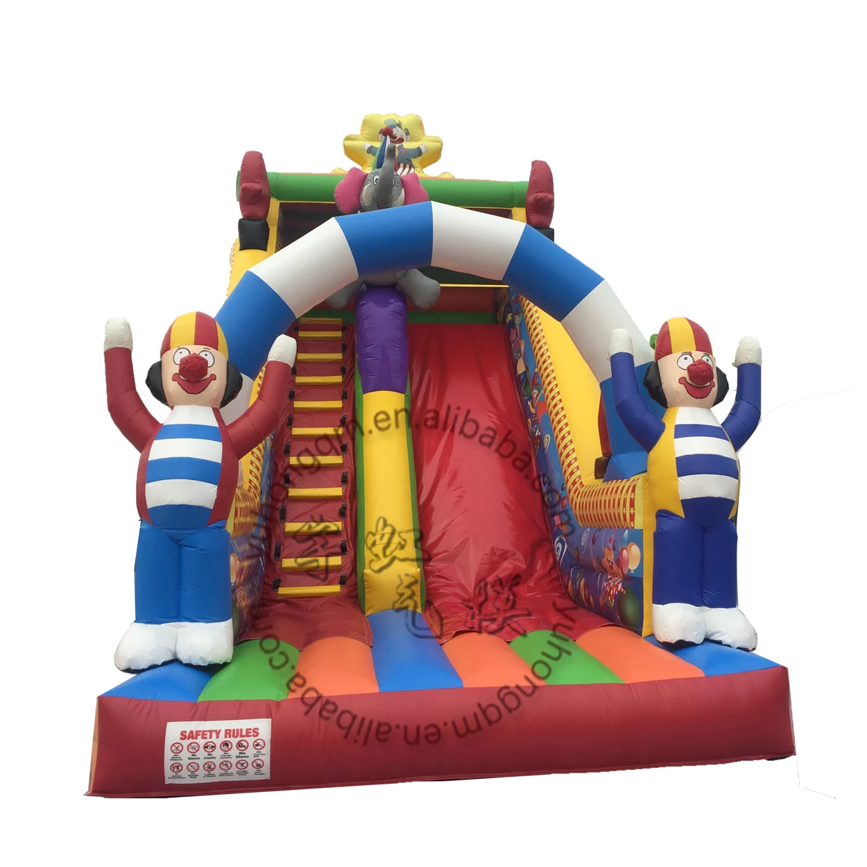 Производитель коммерческих клоун надувной замок надувные направляющие фабрики надувные сухой слайд для детей