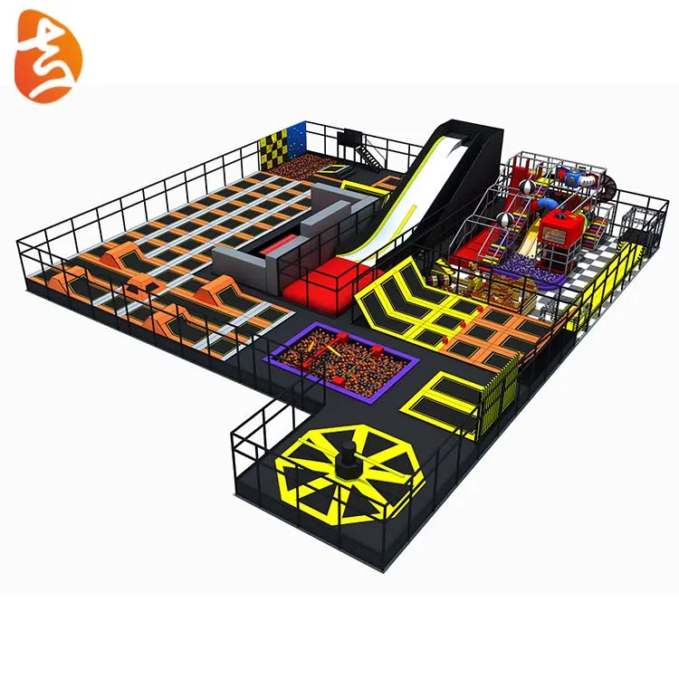 children amusement park commercial soft play area large trampoline park indoor playground equipment for kids ninja warrior