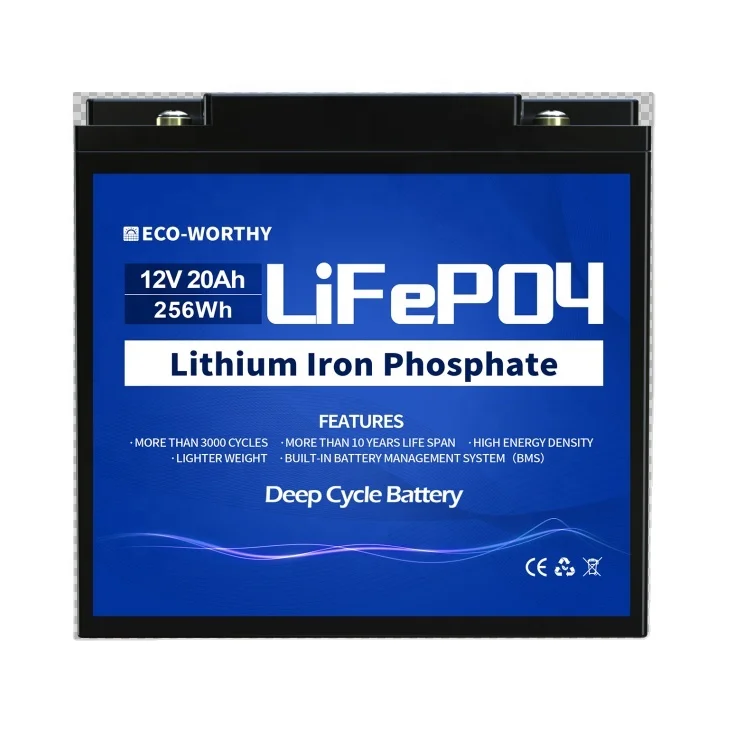 Eco-worthy 12V Lithium LiFePO4 Deep Cycle Battery Lifepo4 12V 20Ah For Pump UPS Power System