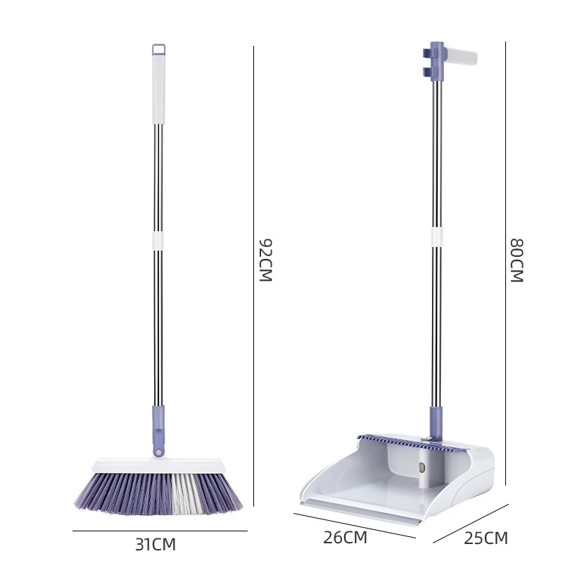 New Arrival Purple Color Multifunction Long Handled Stand Brooms & Dustpans