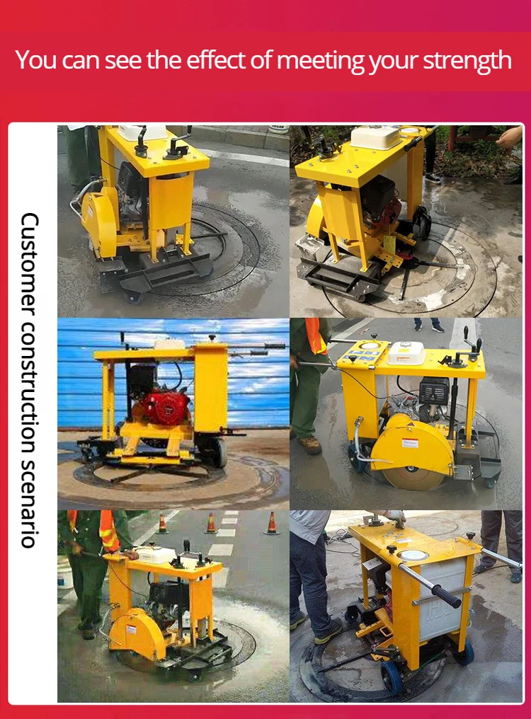 Hot sell sewer pipe manhole cover cutting machine hand push diesel powered inspection well cutting machine