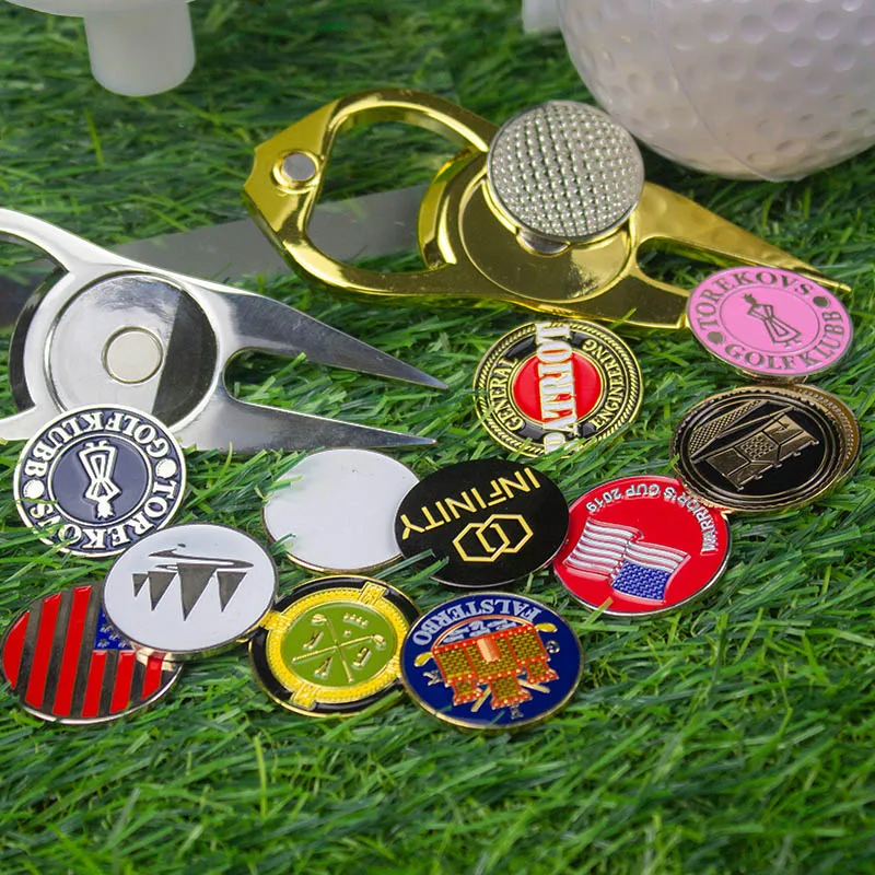 Wholesale Blank Metal Bulk Personalized Magnet Golf Ball Marker Custom Ball Marker Golf Hat Clip