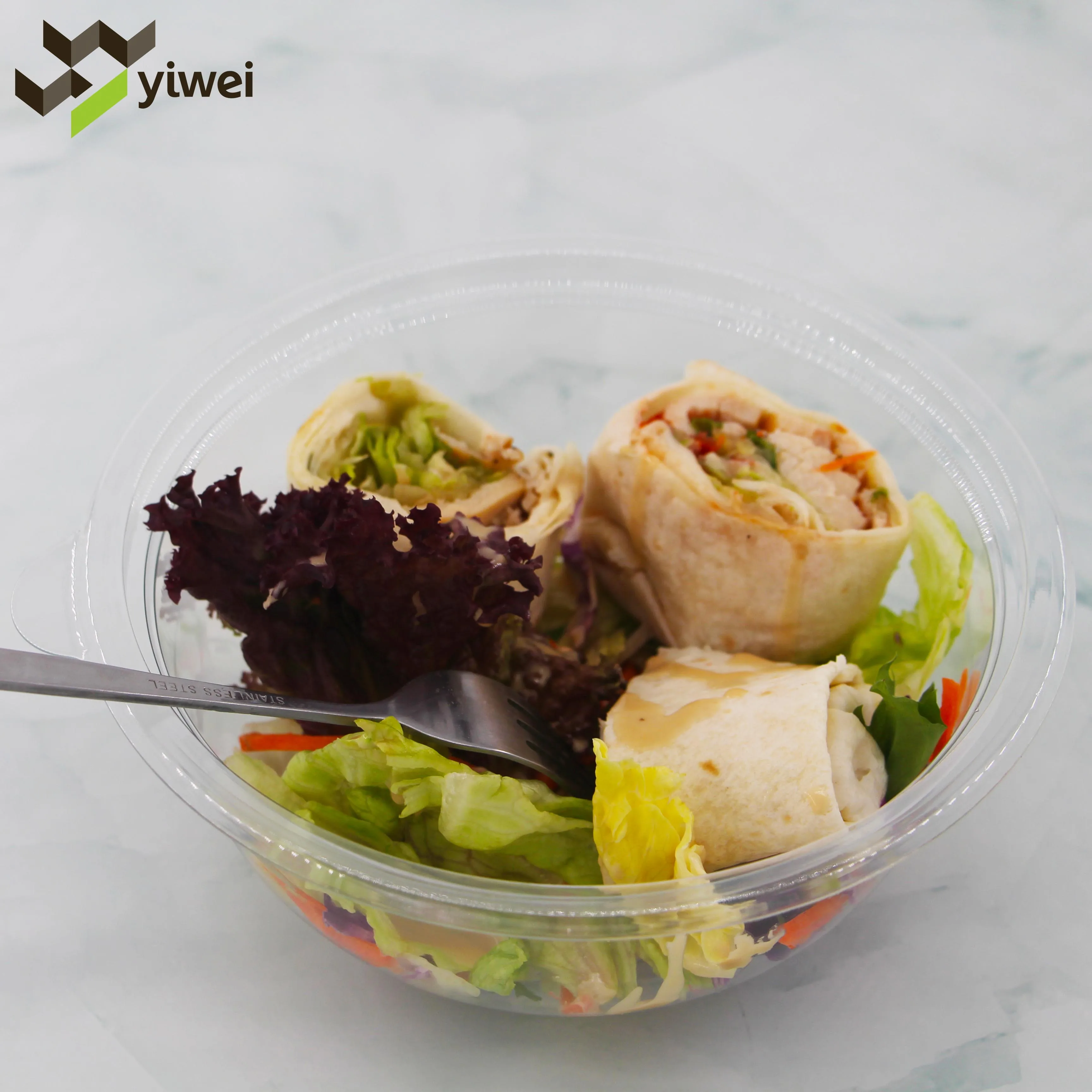 Оптовая продажа, пластиковая Салатница для домашних животных на вынос, 12 унций, 16 унций, пищевой контейнер без бисфенола А, индивидуальный логотип с герметичными круглыми крышками