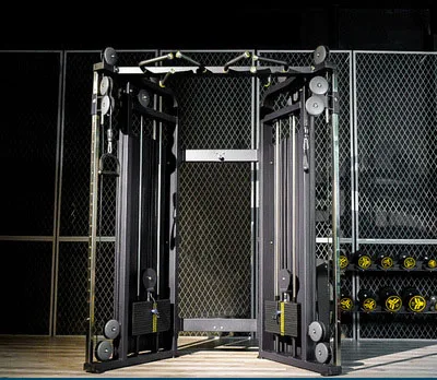 Commercial Functional Trainer Multi Station Cable Crossover Machine with 140 kg Weight Stack, Alloy Steel