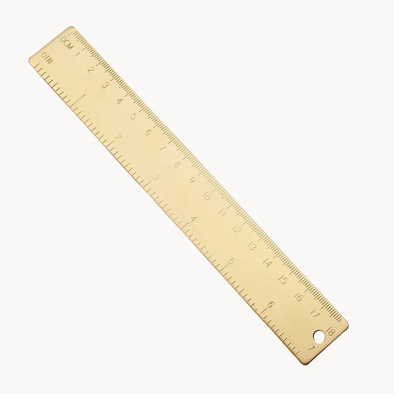Maxery Hot Selling Laser Custom Logo Students Straight Ruler Metal Brass Ruler for school office
