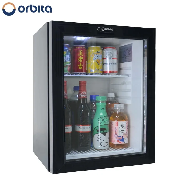 ORBITA OBT-40X, впитывающий мини-холодильник с черной дверью для отеля, мини-холодильник для гостевых комнат отеля