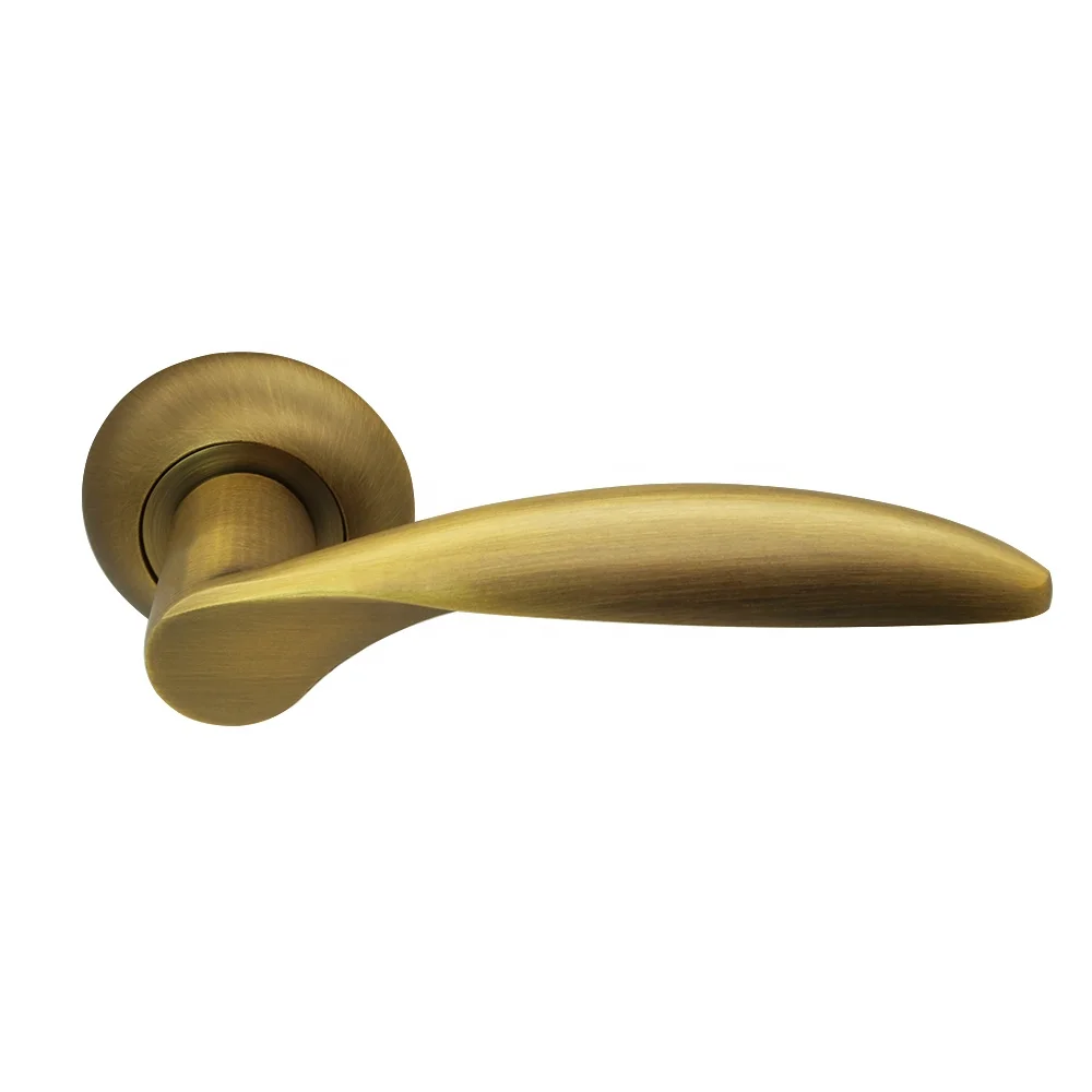 Full aluminum door handles,Bedroom bathroom door handles, European style round base door handles
