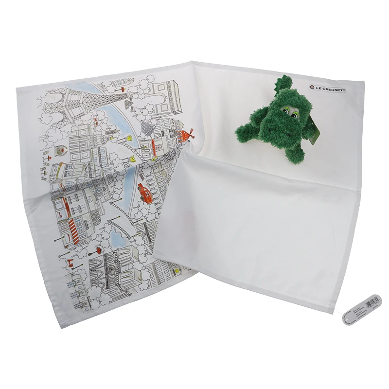 custom 100% cotton sublimation printed commercial kitchen tea towel