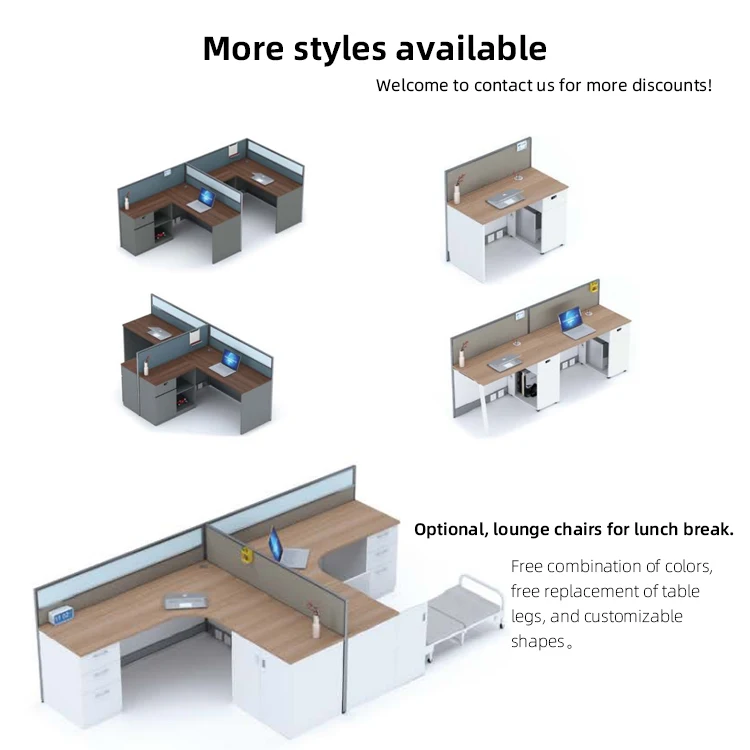 China Manufacturer Modern Modular Office Furniture Workstation 2, 4, 6 Seater Office Workstation Desk For 2, 4, 6 Person People