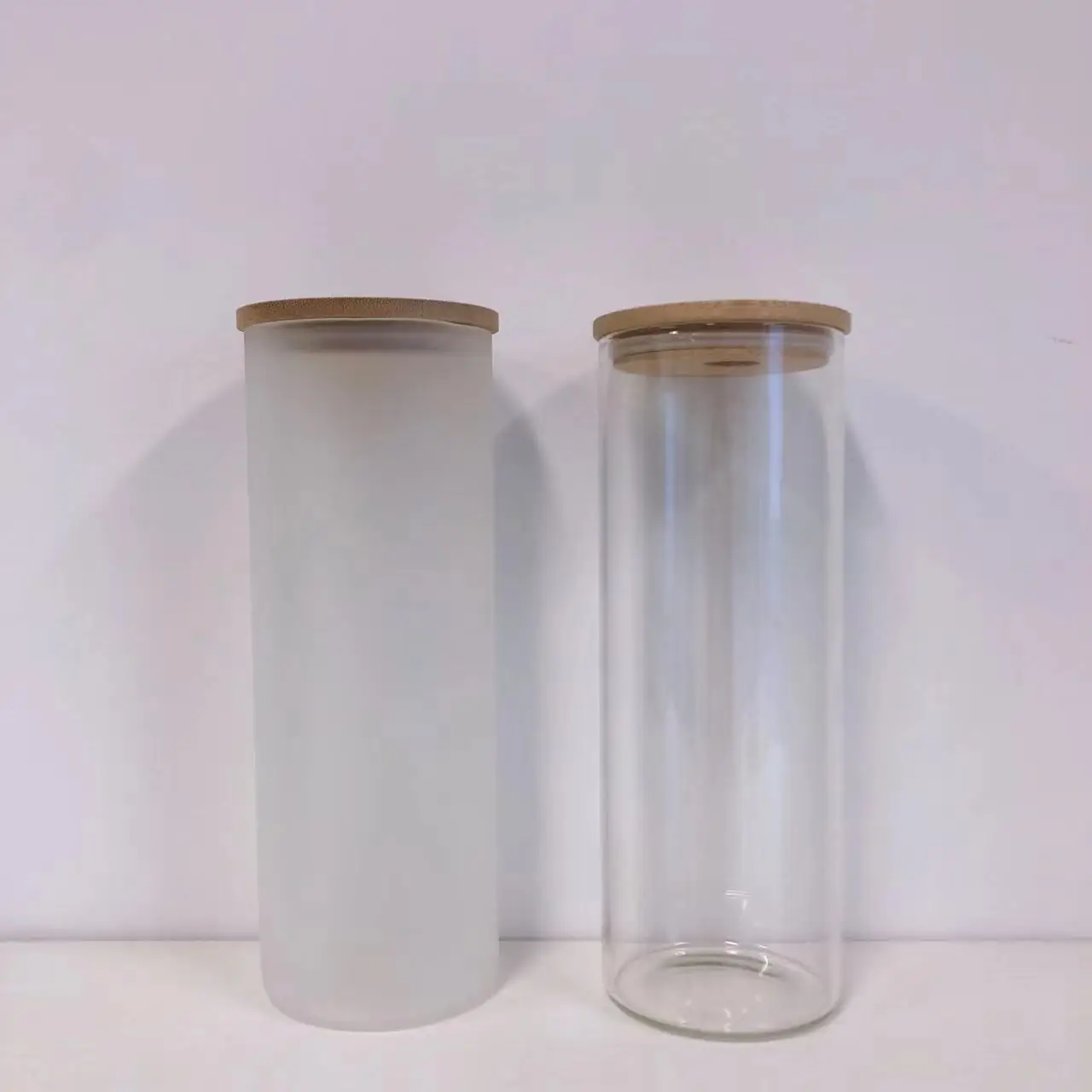 Top selling  Clear sublimation  blanks glass shaped Heat Press Mason cup  beer soda glass can with straws and lids.