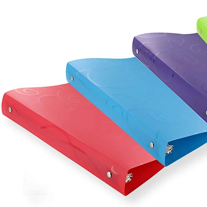 Wholesale office stationery A4 pp material document cover report with transparent slide bar pink flip plastic folder