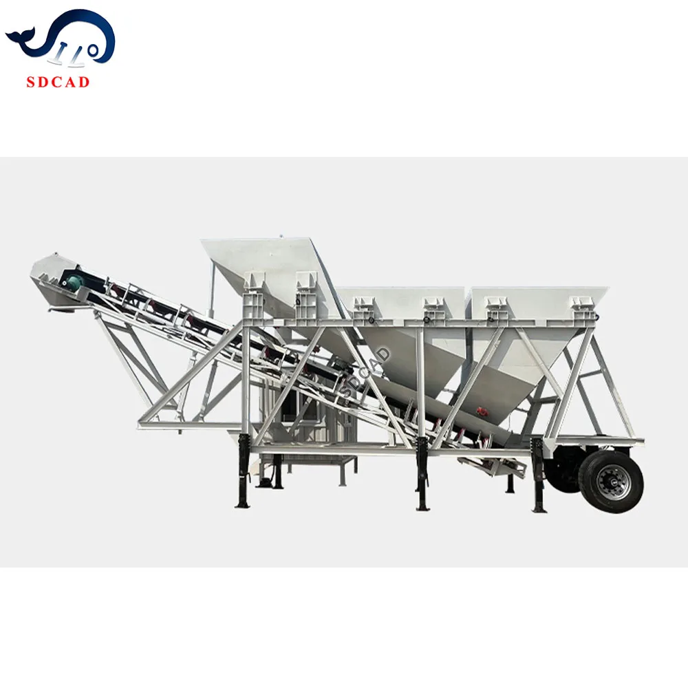 SDCAD buy concrete plant 10m3/h small mobile concrete batching plant with control system