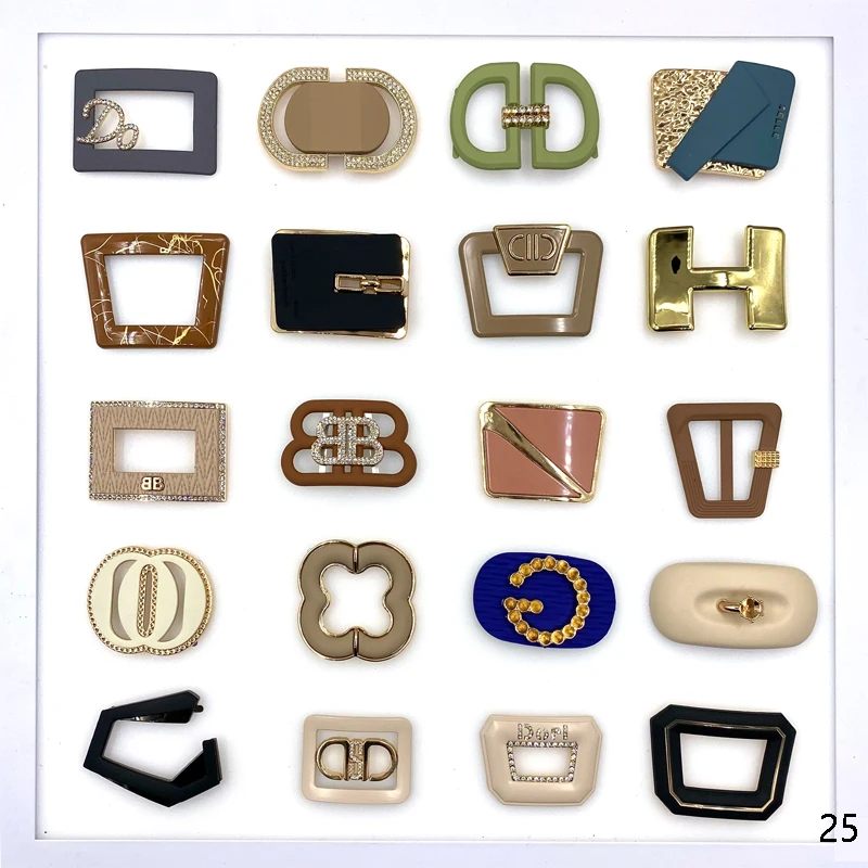 HJ Fashion Shoes In Fashionable Style Decorative Accessories Black Metal Shoe Clip Customized Logo Buckle