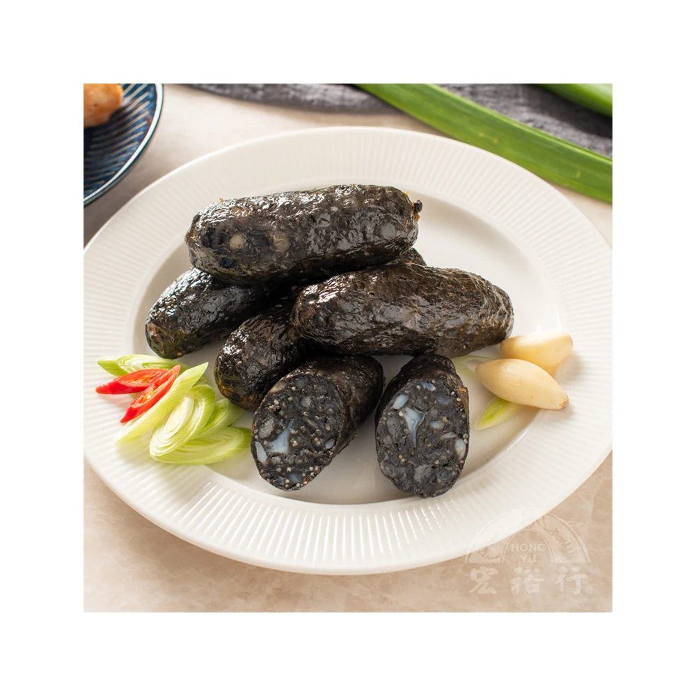 
Low Cholesterol OEM Import Halal Snack Fish Sausage 600g Black Cuttlefish Sausage With Flying Fish Roe 