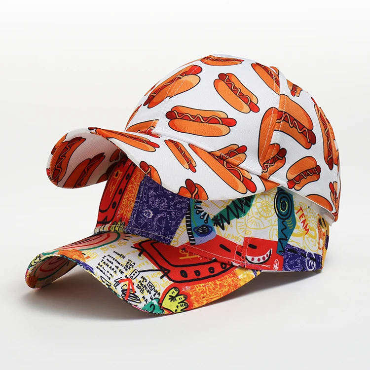2024 New ArrivalOem Factory Custom Your Logo Pattern All Over Print Sports Hat Fashion Trend  Baseball Cap for summer outdoor