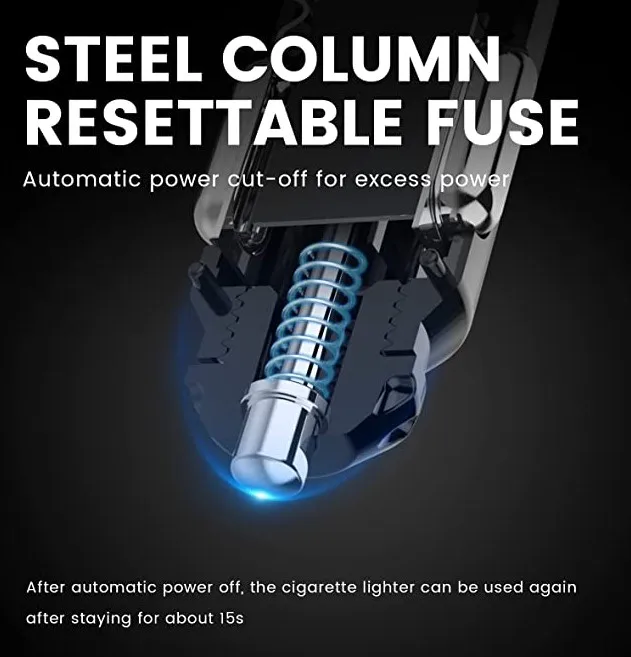 Cigarette Lighter Adapter 3 Socket Cigarette Lighter Splitter with LED Voltage Display Dual USB Car Charger Switches 12V