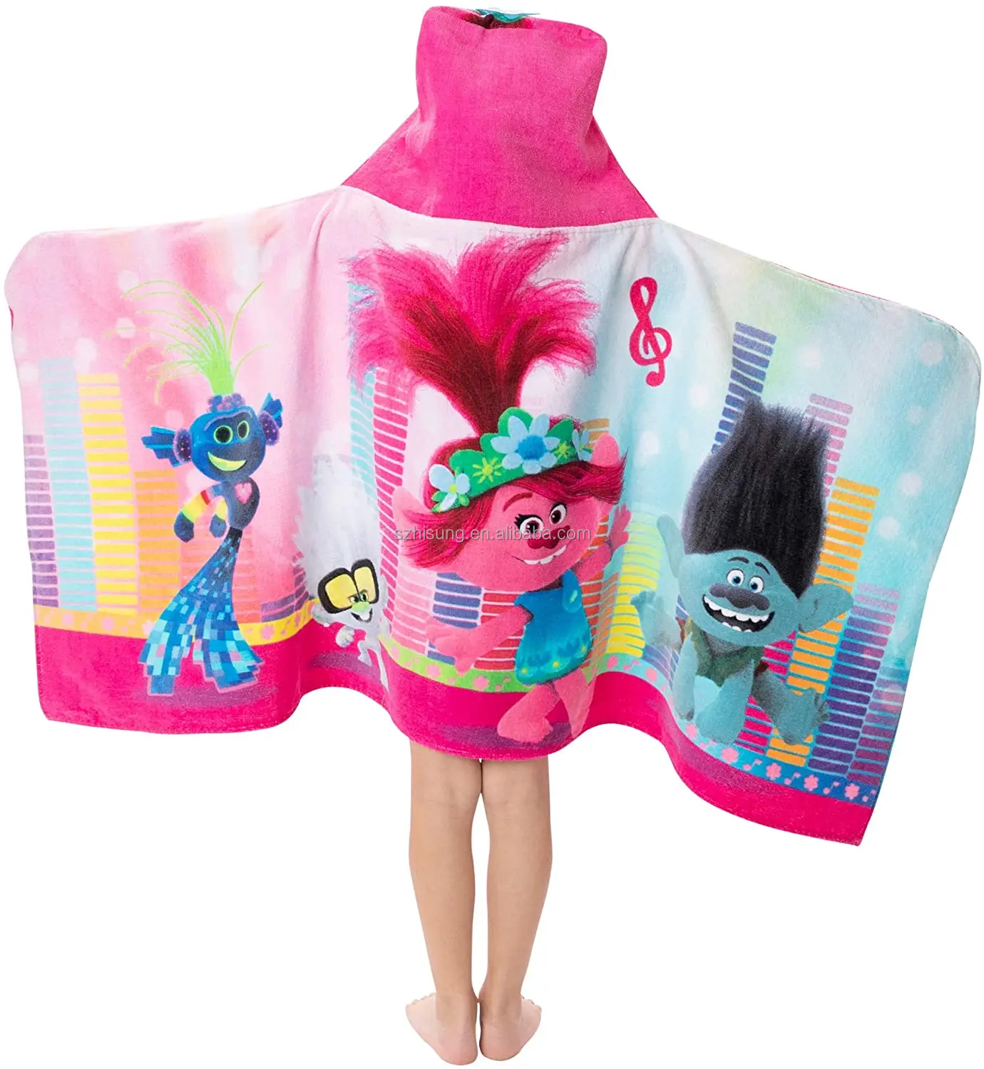 Customized Design Design 100% Cotton Children Beach Cover Up  Kids Swimming Bath Hooded Robe