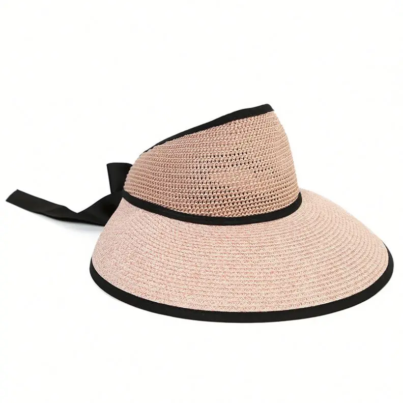 Wholesale comfortable plain adult straw visor hat