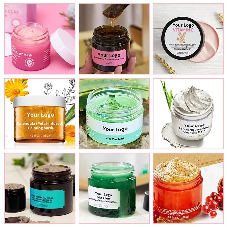 
Clay Mask Private Label Brighten Porefining Skin Care Face Pink Mud Clay Mask Powder Top Seller Face Mask 
