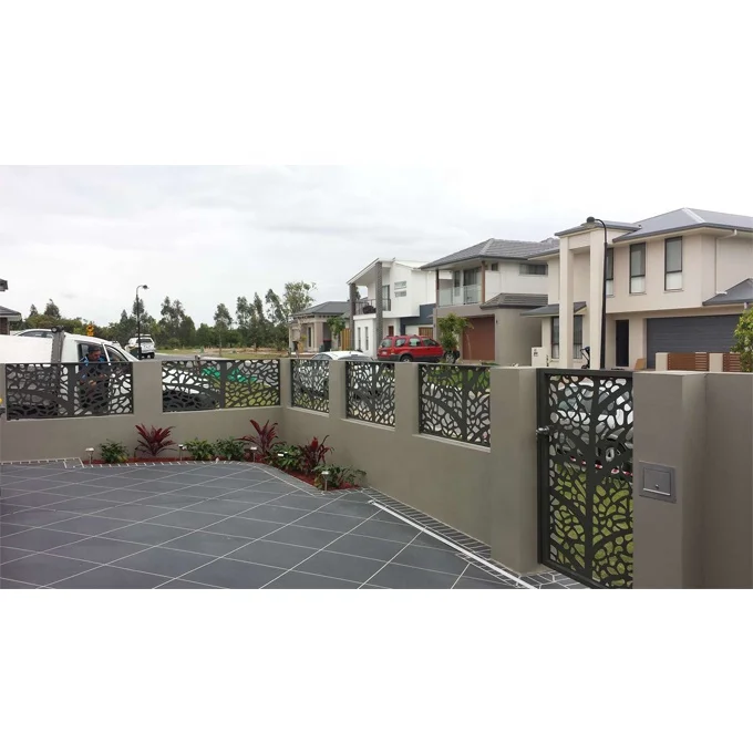 Bamboo Pattern Design Decorative Laser Cut Privacy Garden Fence Outdoor Metal Fencing Panels Aluminum Screen Custom Designs