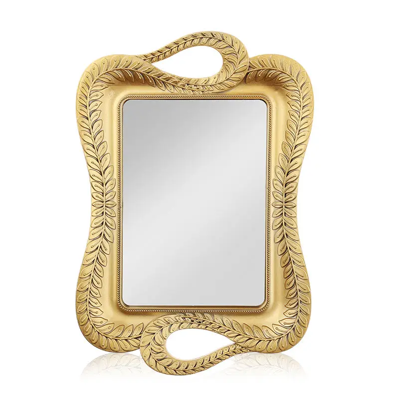 Modern Minimalist Wall Leaf Home Decor Metal Living Room Mirror