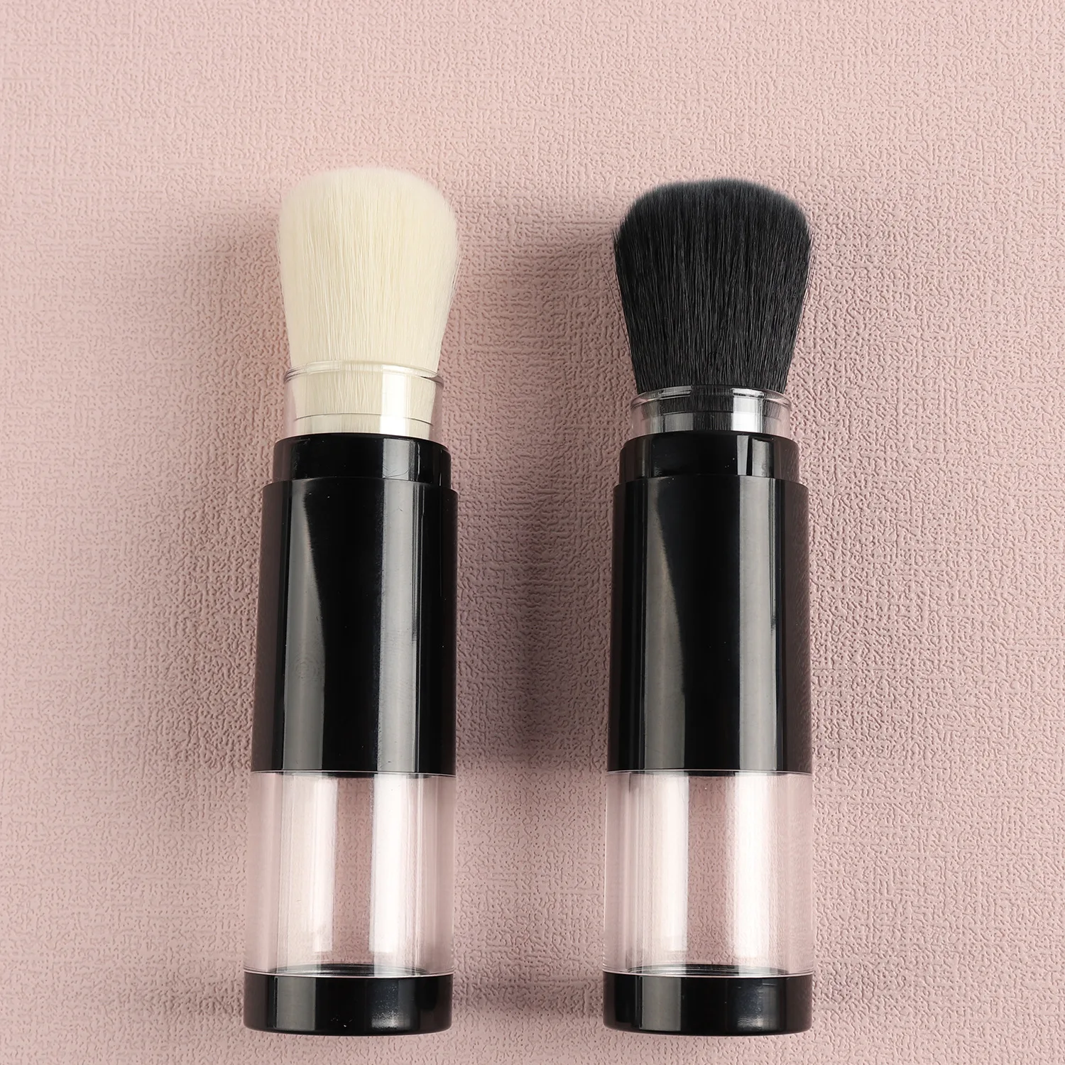 powder high quality black private label makeup body cosmetic container dispensing refillable loose body wholesale powder brush
