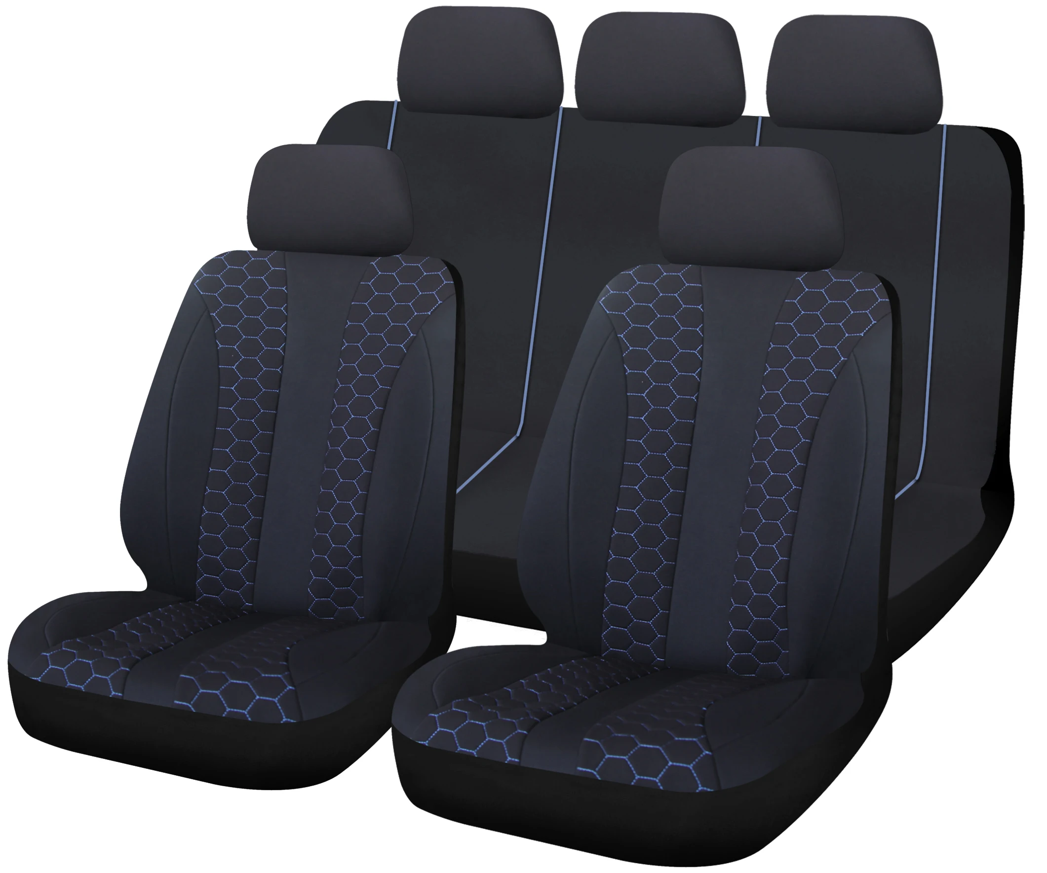 
Hot Sale in Europe 9pcs Full Set Polyester Fabric Interior Universal Seat Cover For Car 