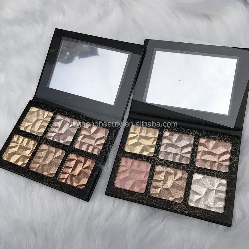 
highlighter makeup private label pigmented 6 colors highlighter FaceGlow Shimmer Illuminating highlighter powder 