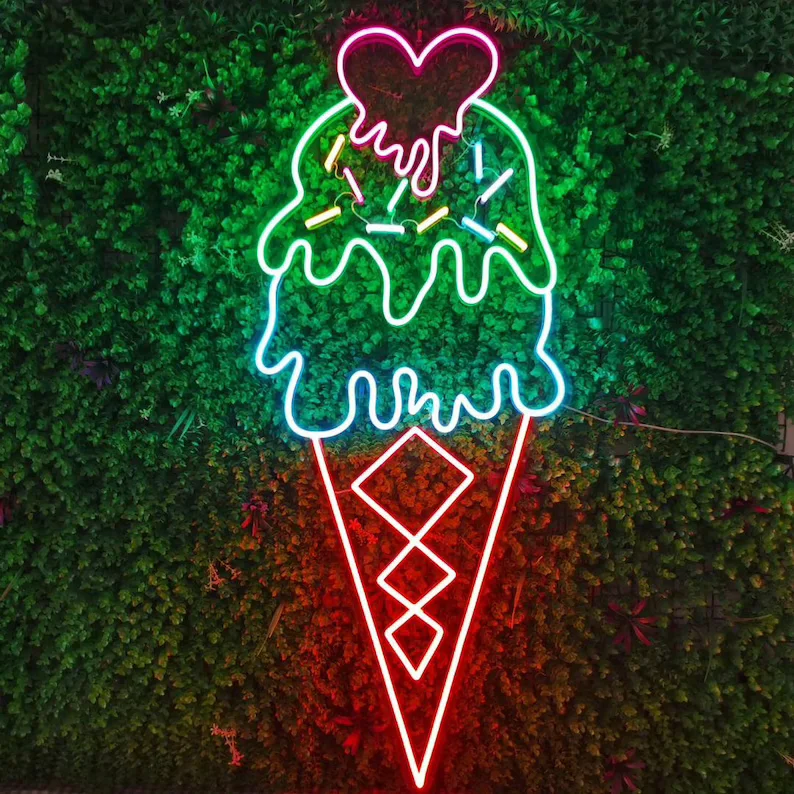 Custom Store Name Neon Sign Ice Cream Neon Sign Custom flex Led wall custom Neon Light Sign for bar