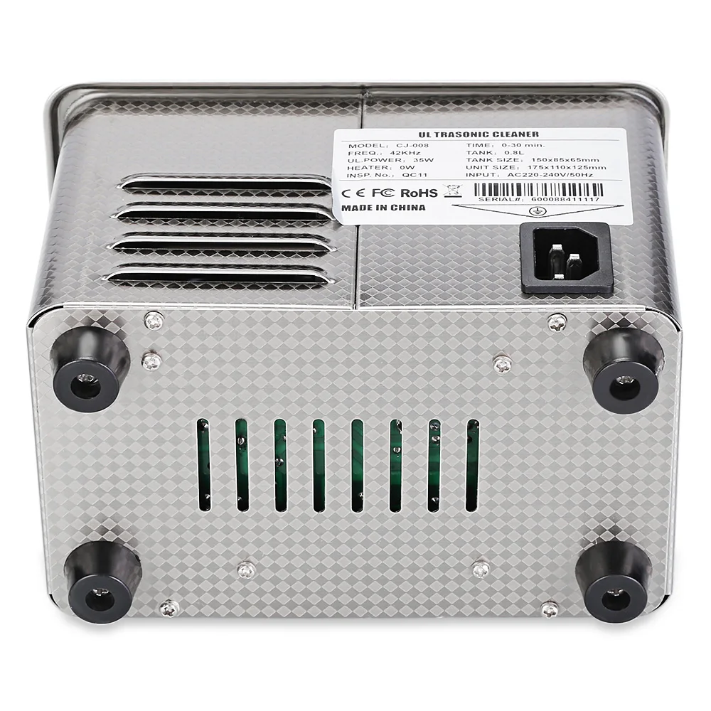 High performance portable Ultrasonic Cleaner for injector medical watch dental jewelry 0.8l 0.18gal 27oz mini ultrasonic cleaner