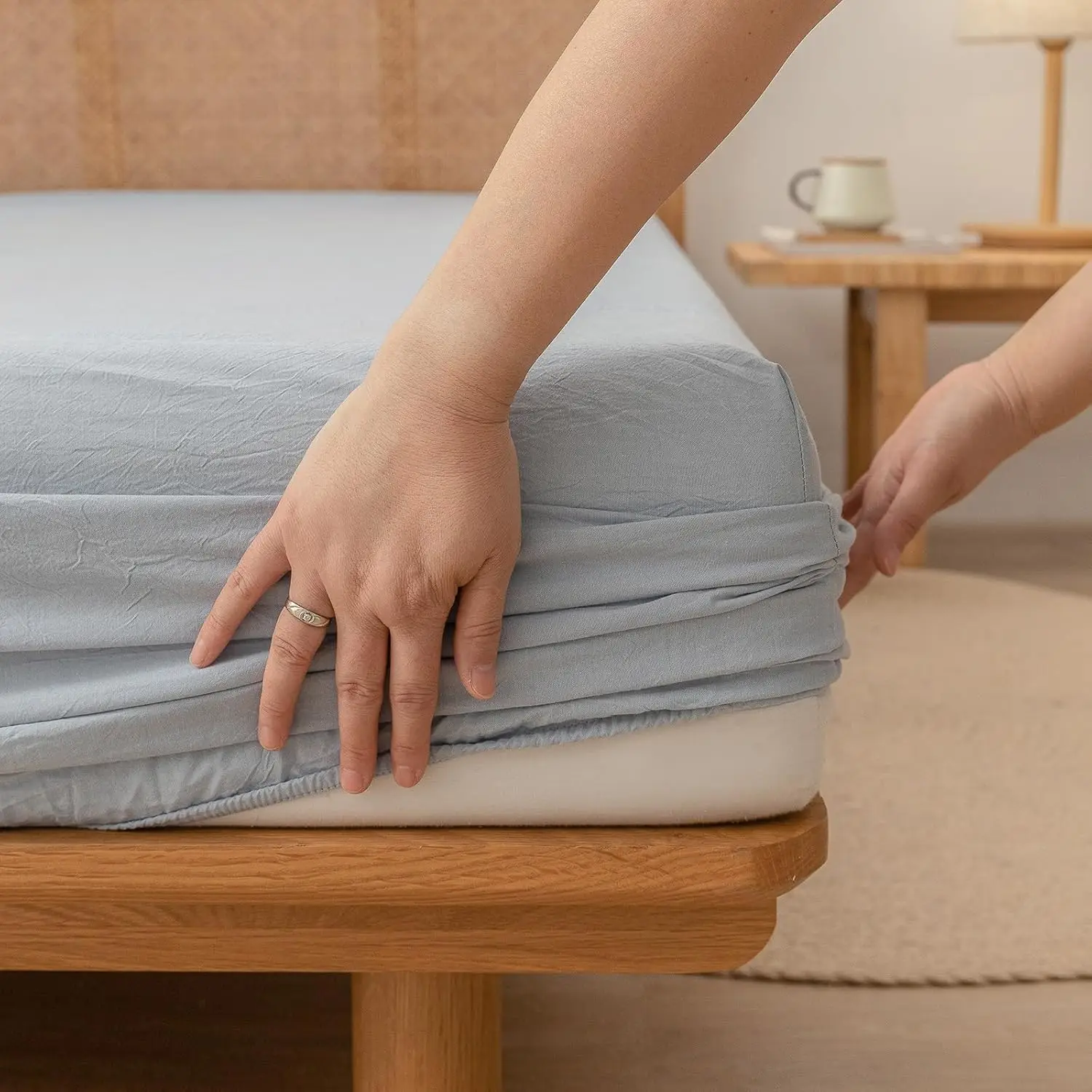 designer queen size wholesale bedding set custom relaxed pure linen sheet set 8 pieces bedroom hotel