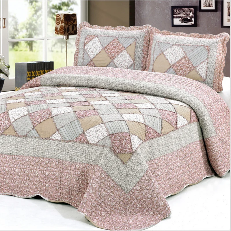 Оптовая продажа от производителя, чистый хлопок, корейский, американский, настоящий пэчворк, моющееся хлопковое покрывало для кровати, покрывало