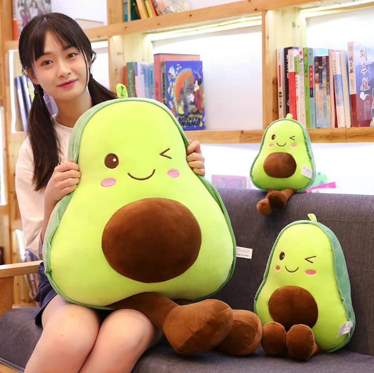 30cm Cute Soft Stuffed Avocado Fruit Plush Toy Cartoon Plant Avocado Plush Doll Boy Girl Anti-stress Pad Pillow Gift