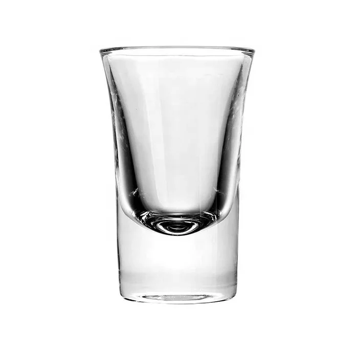 Hot sale customized logo stock clear 1oz shot glass cup with heavy base