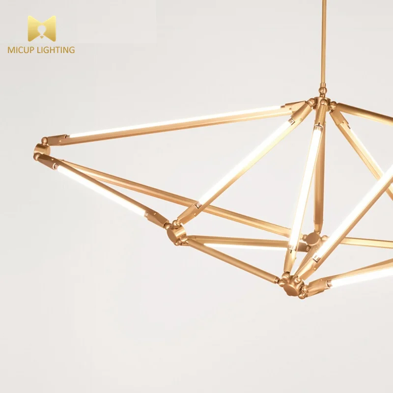 Postmodern Neoclassical Creative Nordic Minimalist Personality Style Lamp Tube Chandelier For Living Room And Dining Room
