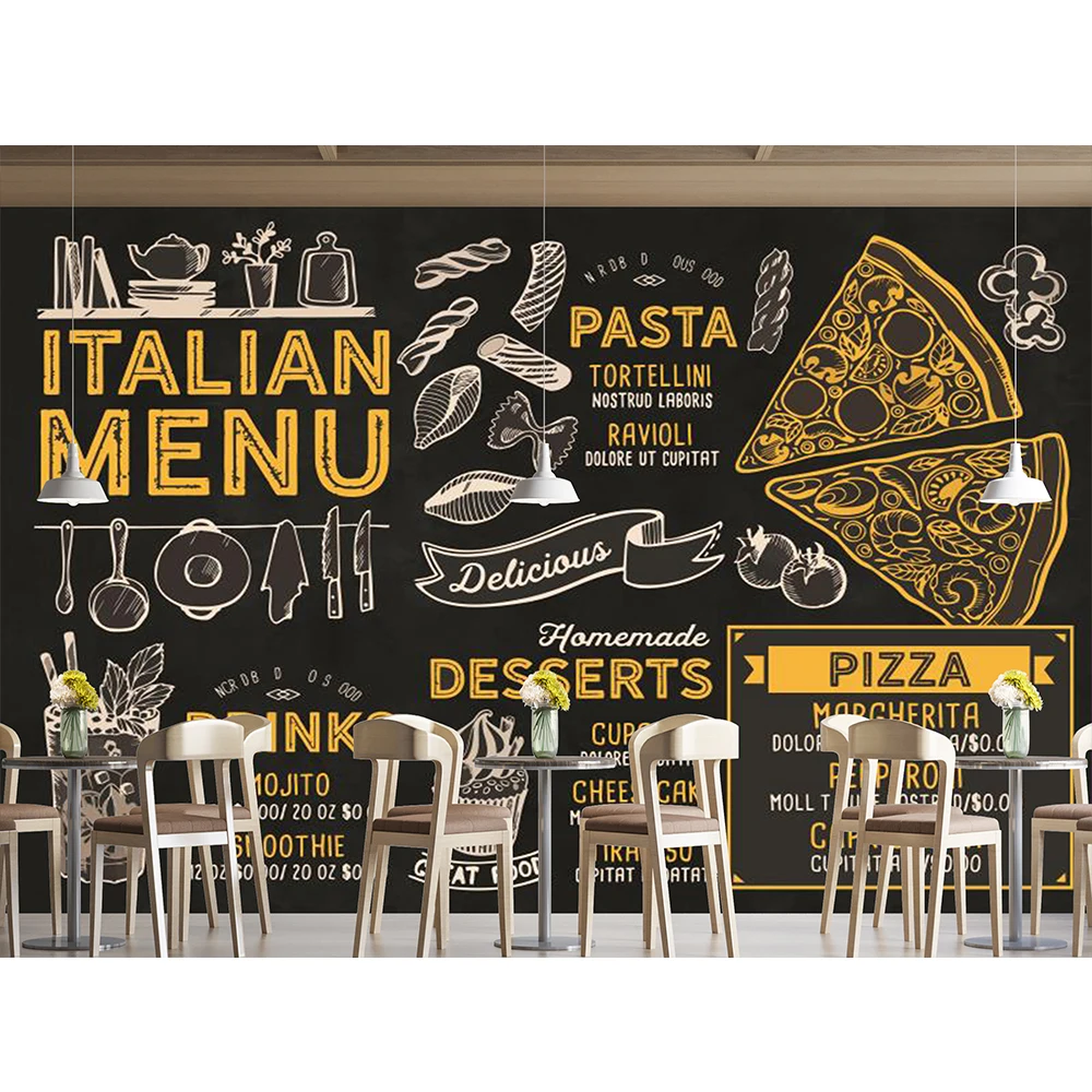 Custom Delicious Pizza 3d Mural, Restaurant Pizza Theme Mural Wallpaper Wall Decor For Fast Food Restaurant Snack Pizza Mural
