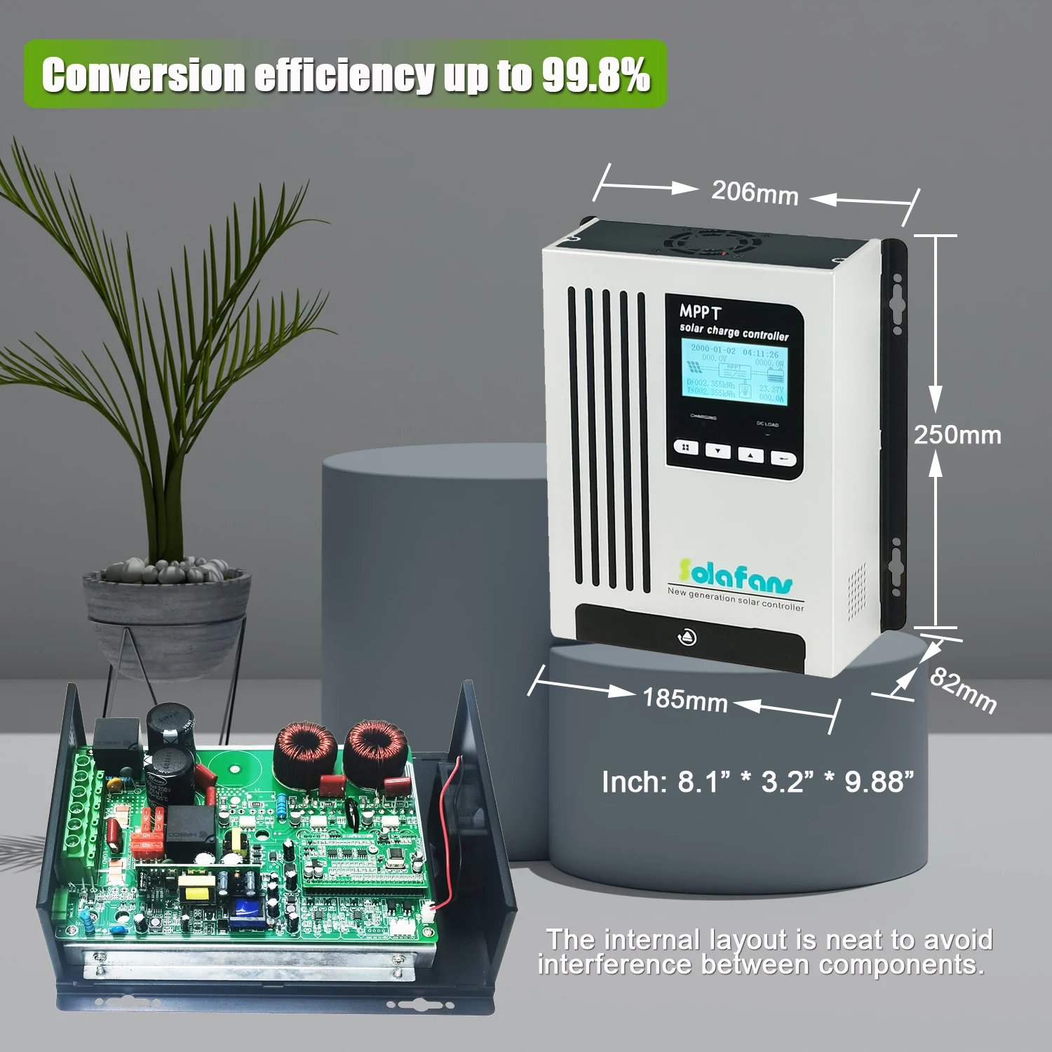 Input Voltage 12/24/36/48 V Dc Available Mppt Smart Solar Charge Controller 45a For Home Off-grid Charging System