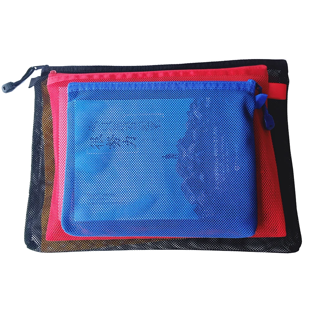 Pencil Pouch Soft Composite Membrane Mesh Bag Large Capacity Pure Zipper pen bag