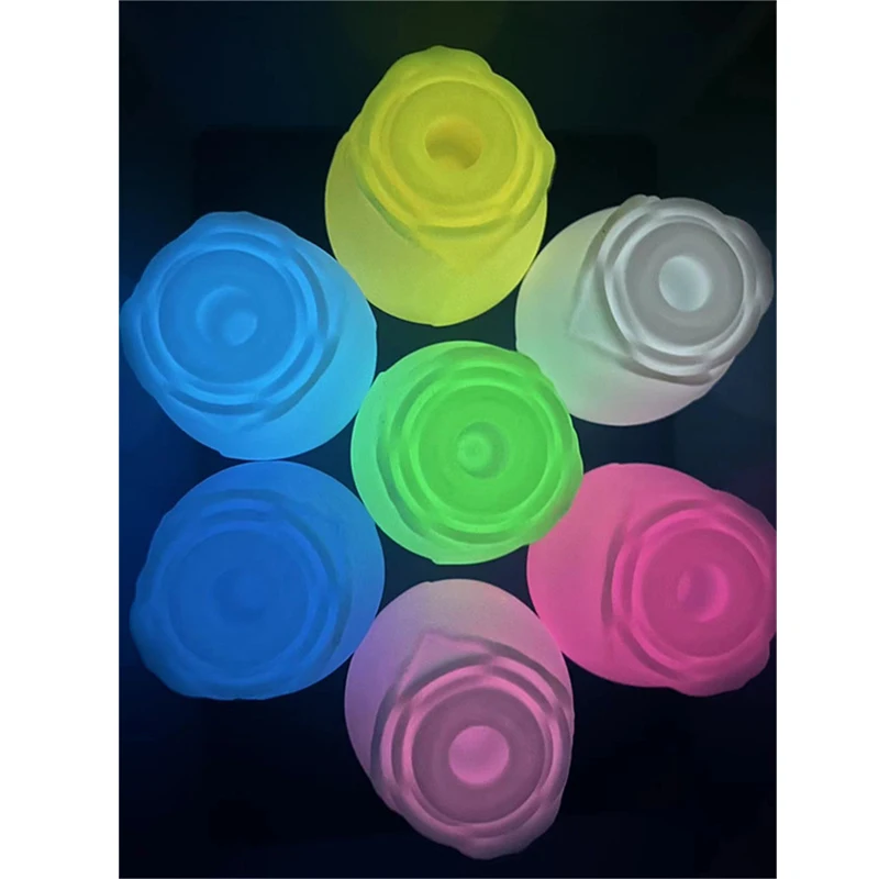 female glowing rose vibrator for women wholesale hot selling  mini rose clitoral sucking vibrator glow in the dark rose sex toy