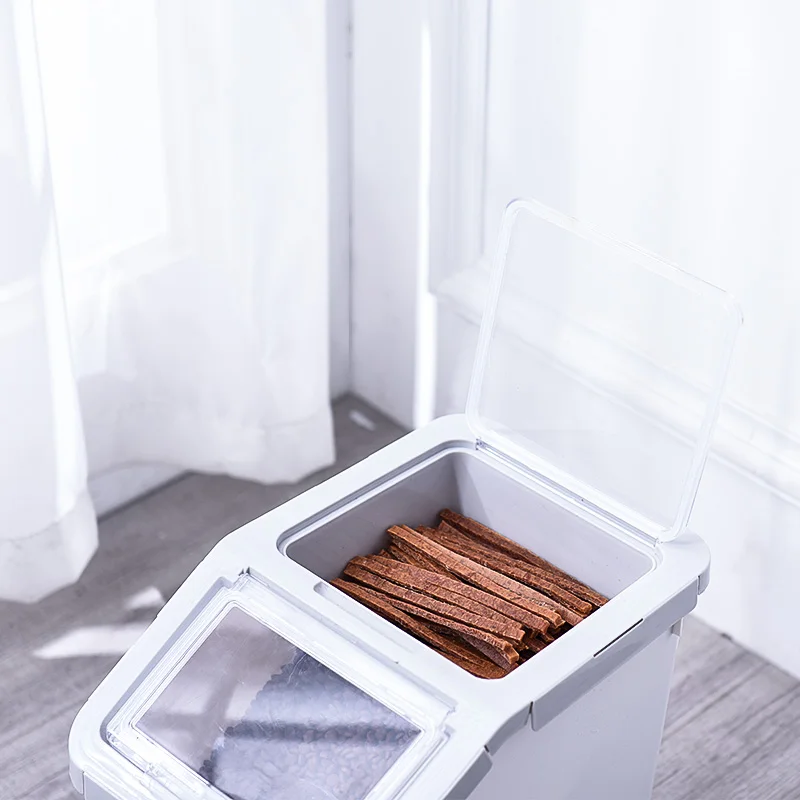 
Plastic Dog Cat Food Storage Container Pet Food Barrel Dog Food Bucket Bin Container 