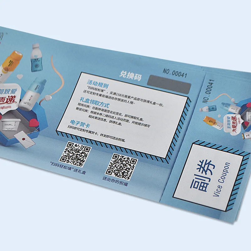 Cheap price scratch coupon printing paper gift coupon 10 off coupons expire soon