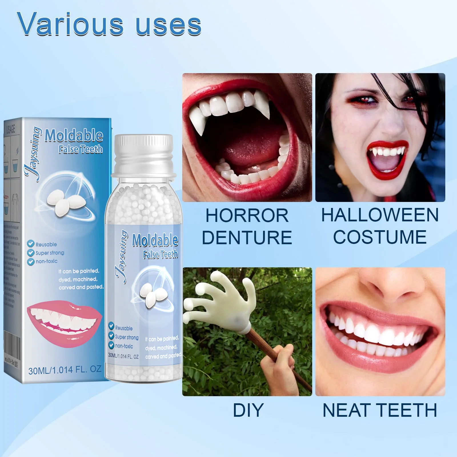 Wholesale solid teethers Film and television makeup denture retouching temporary filling teeth gel false broken fix
