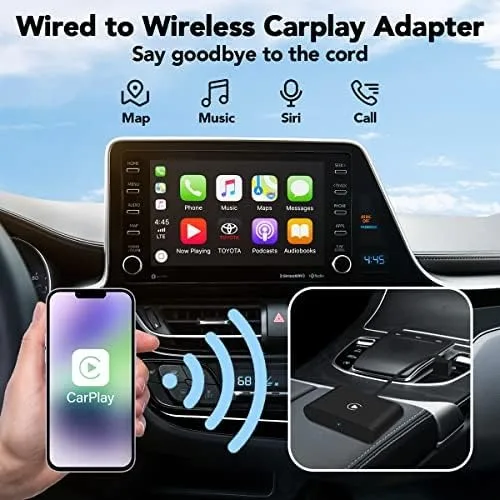 CarPlay Wireless Adapter Wired CarPlay Convert Cars Wireless CarPlay  Upgrade Plug  Dongle Converts Wired Fast and Easy Use