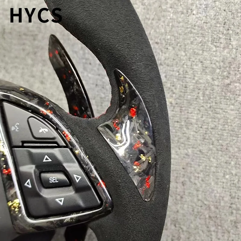Персонализированные аксессуары для интерьера автомобиля спортивный кованый чехол на руль из углеродного волокна алькантары Corvette C6 C7 C8