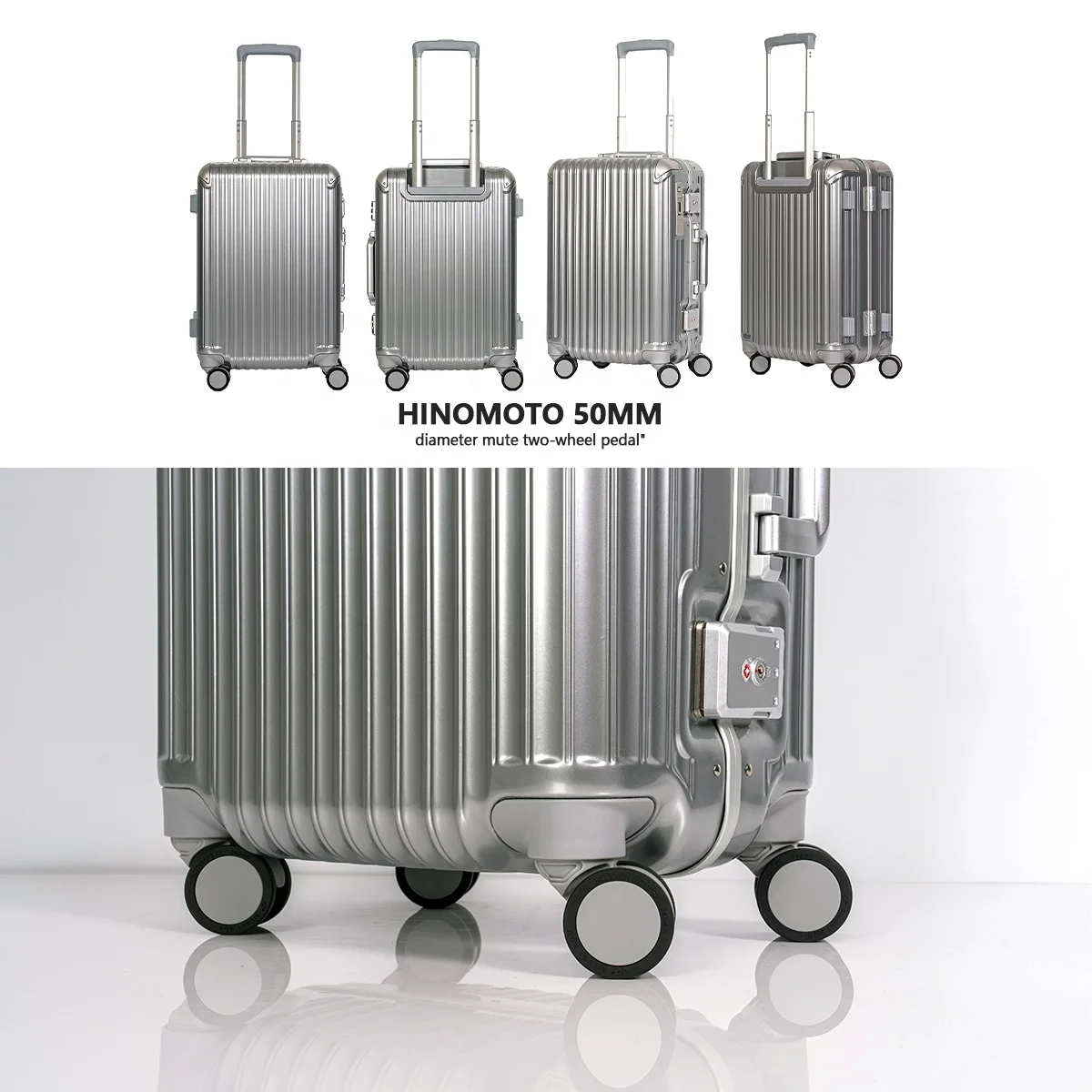 Multifunction super large capacity trolley case wide fat suitcase front wheel stopper luggage