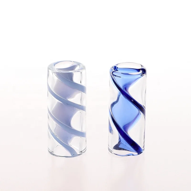 In Stock Retail 5pcs/Box Spiral Blue Glass Tube Tips Mini Glass Mouth Tips Manufacturer Supply for Gift Sets